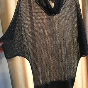 Sheer gray top with silver flecks